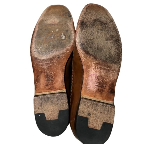 Johnston & Murphy Chestnut Brown Leather Loafers Size 10.5 M Basket Weave main image 10